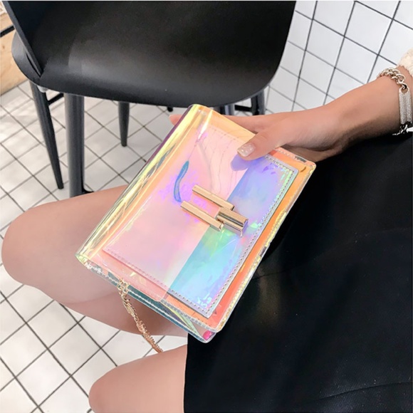 Clear Hologram Mini Crossbody Shoulder Purse - Picture 4 of 10